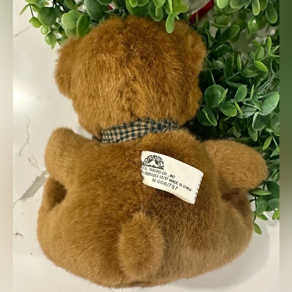 Vintage Oriental  Trading Company Plush Porcelain Baby Doll Bear 9" Surprise Bow - Picture 3 of 8